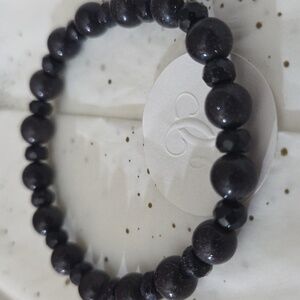 Natural Blue Sandstone Beaded Bracelet